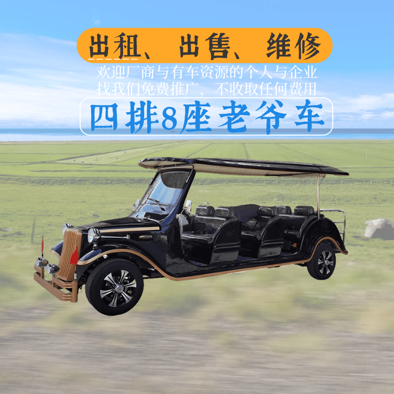 天津中宜，中菲宜达八座典雅黑电动老爷车出租